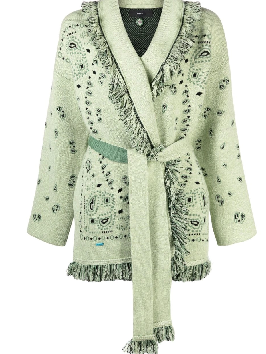 bandana-jacquard Women Alanui Icon cashmere cardigan 0821